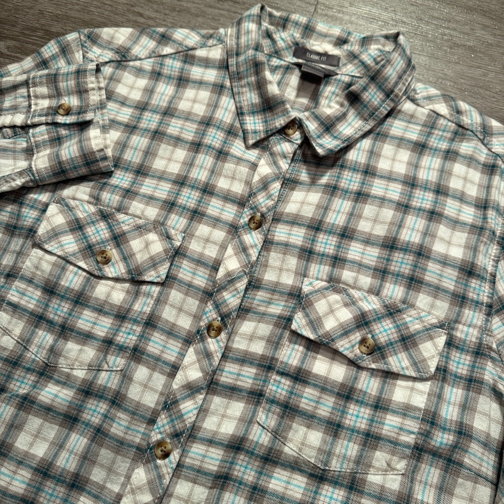 Eddie Bauer Shirt Women XL Gray Cotton Plaid Classic Fit Gorpcore Cabin Outdoors